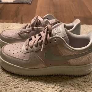 Purple leather Air Force Ones